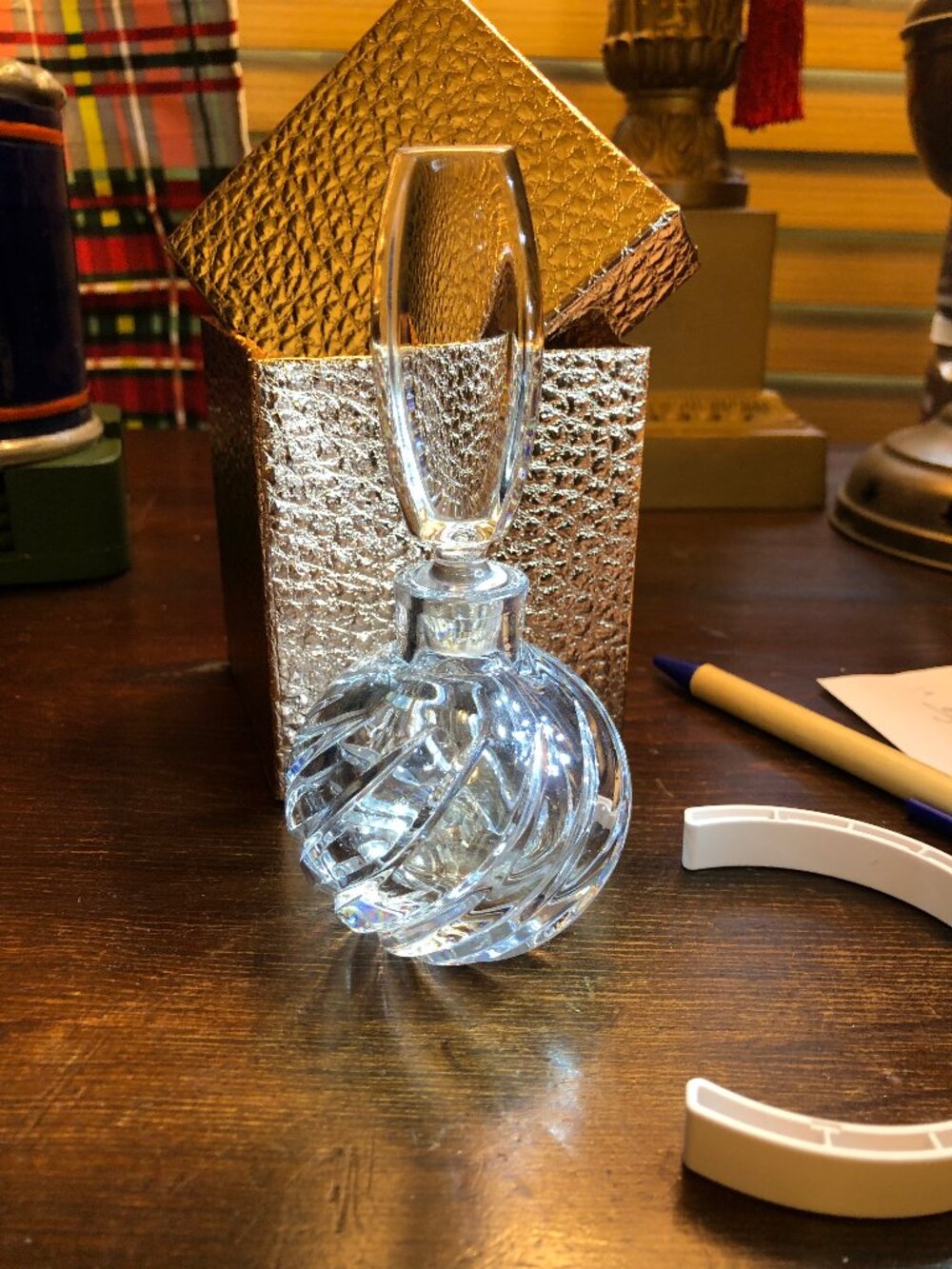 Vintage Lead Crystal Perfume Bottle with Stopper